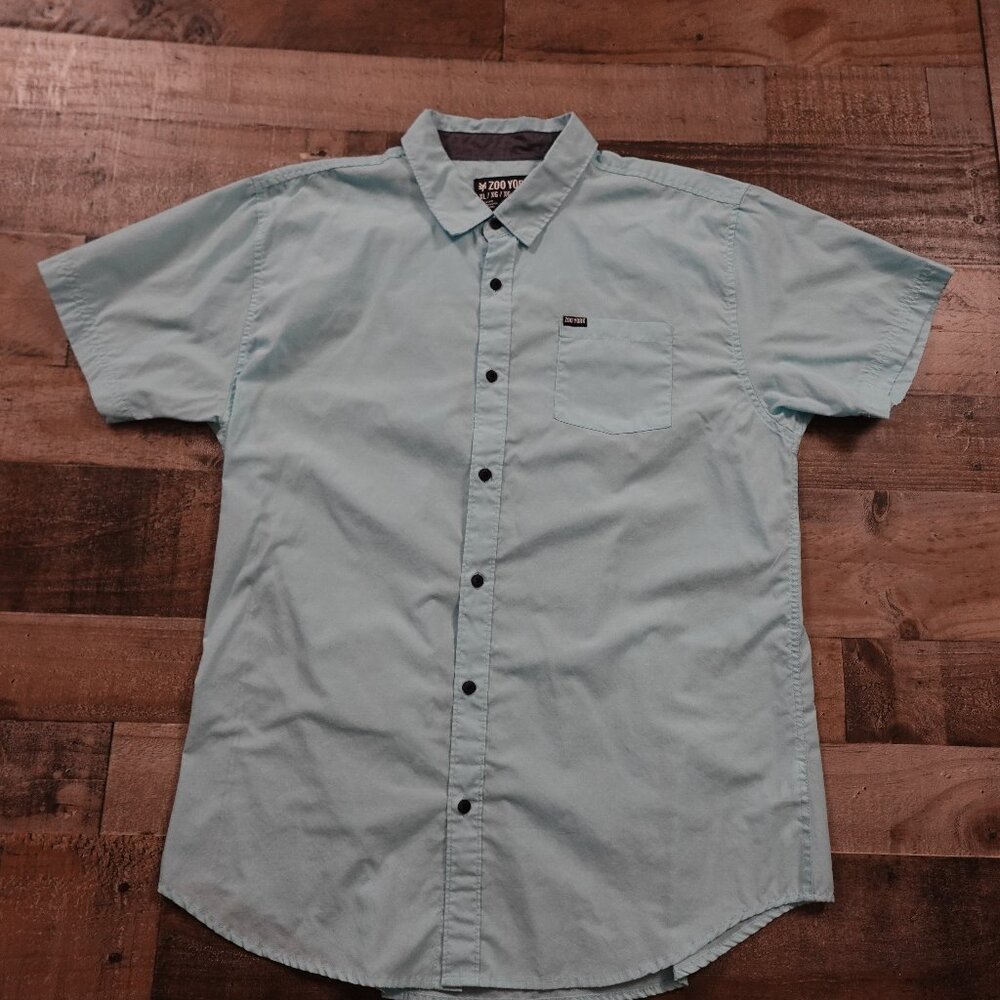 Zoo York Button Up Shirt‎ Men’s XL Light Blue Skate Streetwear Casual